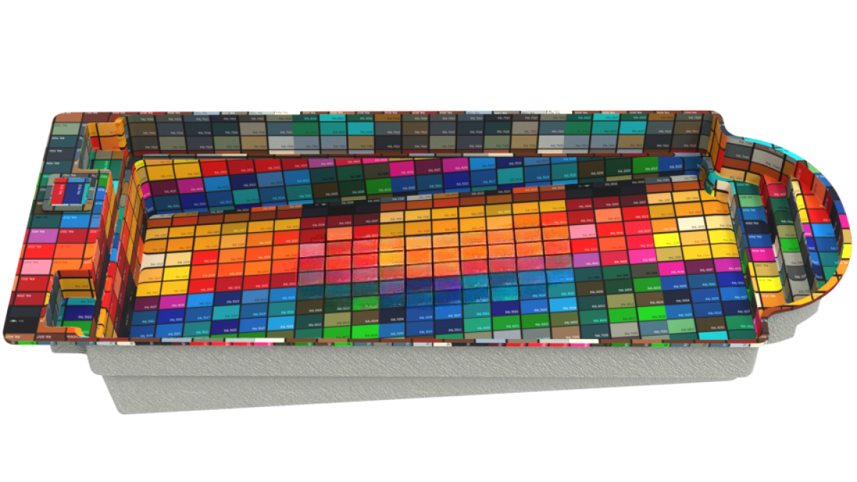 Композитный бассейн "Oceanic" 1070 х 400  см  глубиной 100 х 165 см, прямоугольник морозоустойчивый